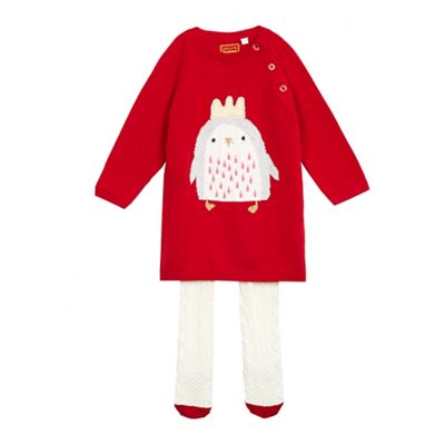 bluezoo Baby girls' red penguin print dress